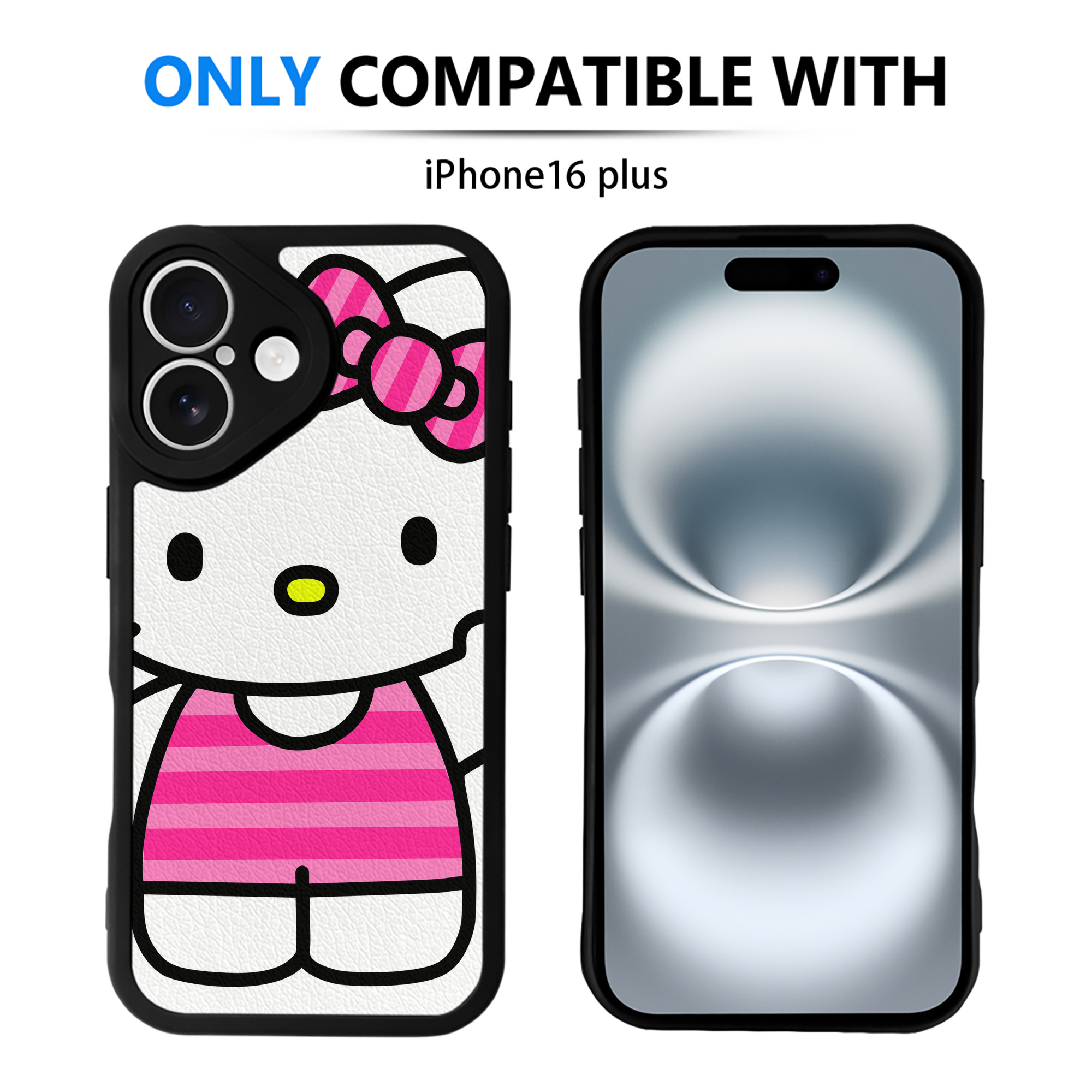 （画像用） Hello Kitty ハローキティ 【iPhone 16シリーズ対応】シリコンスマホケース（レザー調） 材質：シリコン